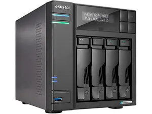 Asustor Lockerstor 4 Gen 2 AS6704T 4 Bay NAS, Quad-Core 2.0GHz, Dual 2.5GbE Ports, 4GB RAM DDR4, Four M.2 SSD Slots (Diskless)