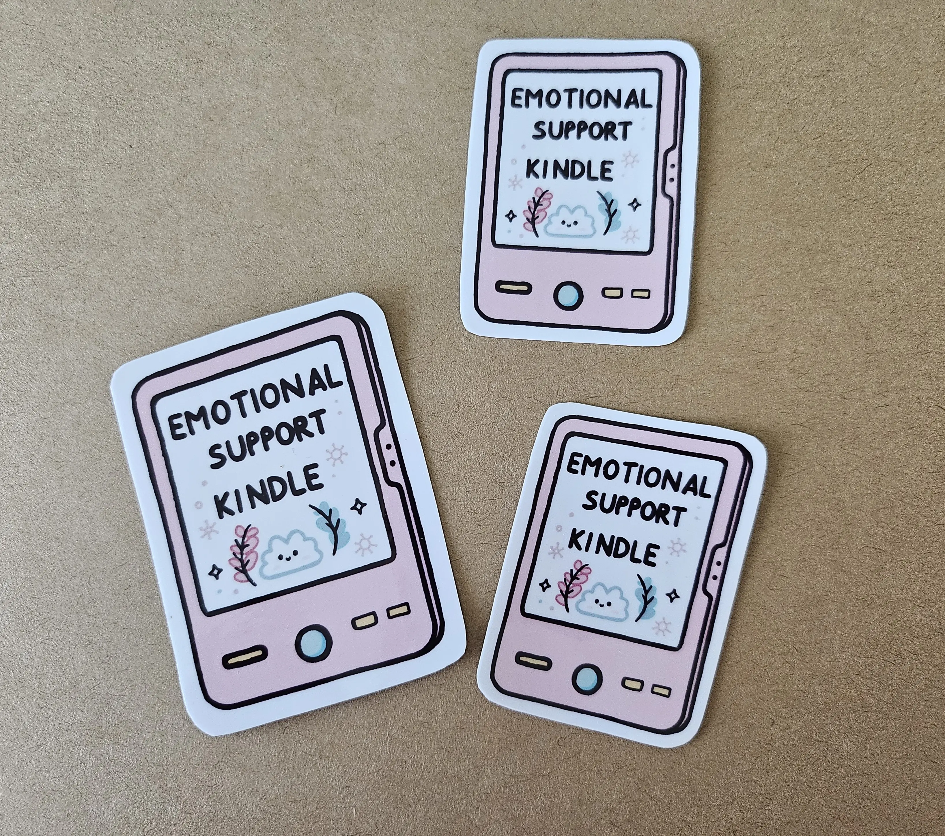 Emotional Support kindle Sticker - Hand drawn + Handmade with love in FL, USA