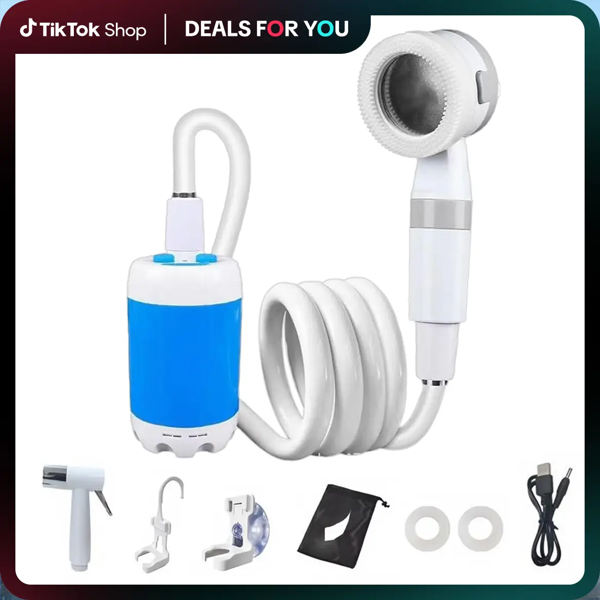 Portable Electric  for camping and hiking, petcleaning, car washing, camping equ...