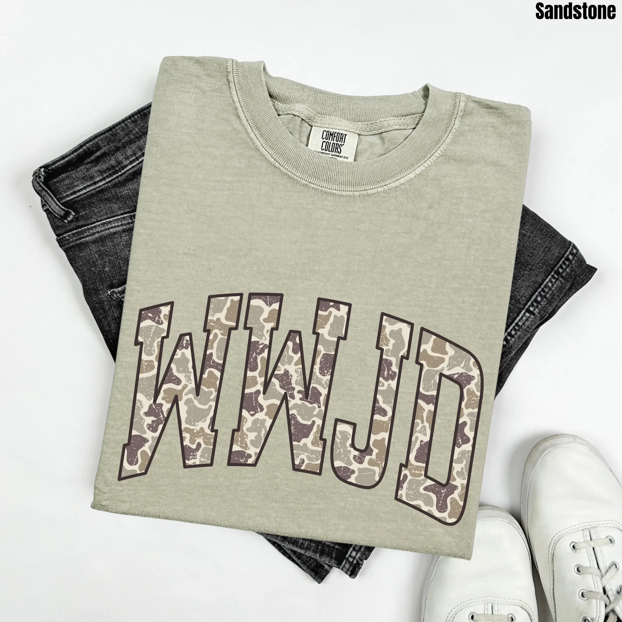 Camo WWJD Comfort Colors T-Shirt 'NLB'
