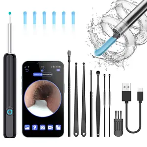 Ear Wax Removal, Ear Cleaner with Camera and Light, Ear Wax Removal Kit with HD 1296P Otoscope, Ear Cleaning Tool with 8 Ear Spoon, Ear Camera for iPhone & Android Phones