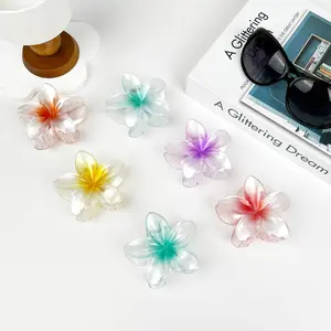 Plumeria Pearlescent Claw Hair Clips