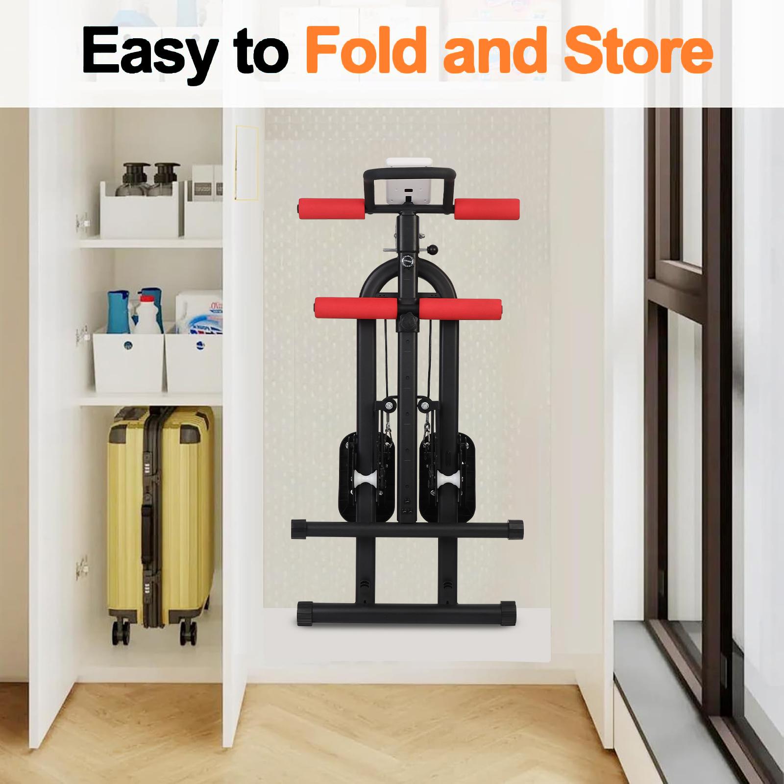 Multi-functional step machine (with handle), expandable leg, core and buttock exerciser, can be used for crunches and stepping