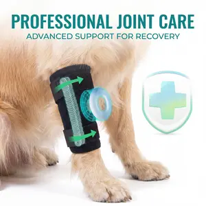 Dog Knee Brace Joint Support, Adjustable Pet Knee Protector with EVA Cushion, Patella Stabilization and Ligament Support Wrap for Dogs and Cats, Recovery Support and Injury Prevention Pet Supplies
