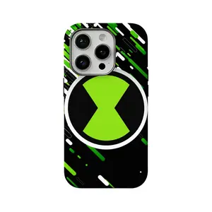 Cool anime-style cartoon character ben 10 2-in-1 film phone case, compatible with iPhone 12, 13, 14, 15, 16, and 17, drop-proof phone case.
