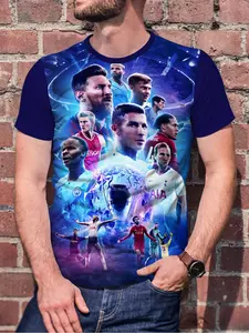 Men's Fashion Trendy Short Sleeve T-Shirt, Perfect for Spring Summer, 3D Print Casual Top, Comfortable Breathable