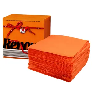 Renova Orange Paper Napkins Folded 1 Ply 2 sets of 70 Napkins