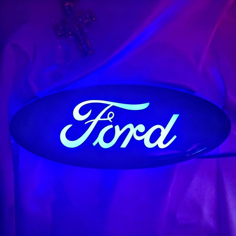 For Ford Emblem, Dynamic & Static LED Emblem Light,  Front Grille Dynamic Emblem for F150F250, Fits23*9cm/9.06*3.54in,Truck Accessory