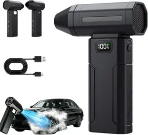 【SummerVibes】Ultra-Powerful Portable Turbo Fan Cordless Electric Air Duster Mini Blower Fast Charging Rechargeable Handheld Turbo Jet Fan with LED Display  for Computer Keyboard Cleaning Car Detailing Home Outdoor Camping Snow Removal Dust Cleaning Tool