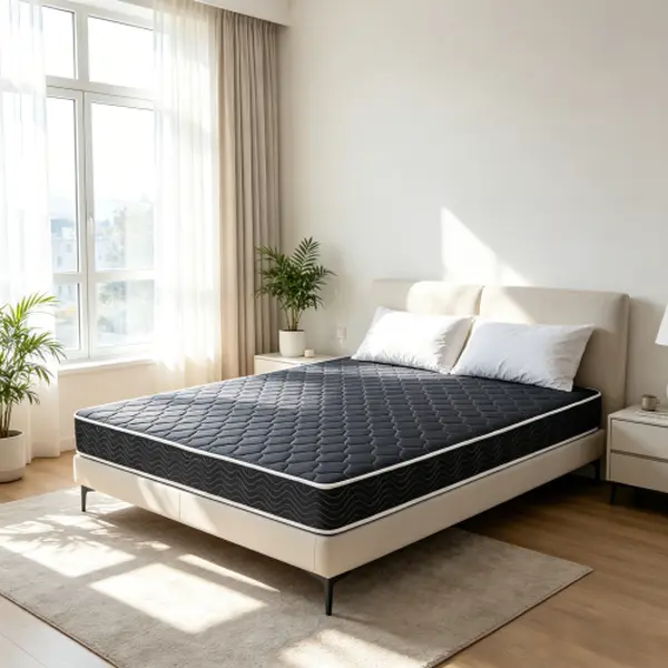 Twin Size 6-in Waterproof High-Density Foam Mattress, Navy Blue Diamond-Quilted Breathable Fabric Foam Based Mattresses for Cool Sleep with Quilted Style & Airflow