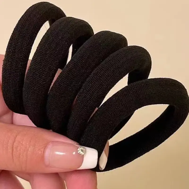 50Pcs No Damage Hair Ties Seamless High Elasticity Stretchy Plain Hair Bands Scrunchies for Women Girls Thick Thin Hair Everyday Wear All Seasons Hair Accessory