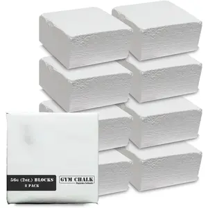 Gym Chalk Blocks - Pure Magnesium Carbonate Chalk For Weightlifting, Rock Climbing & Gymnastics, No Blisters & Tears (8 Pcs, 56g)