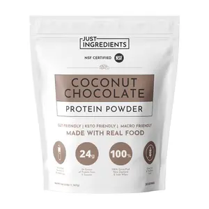 Just Ingredients Coconut Chocolate Protein Powder – 30-Serving Blend with 100% Grass-Fed Whey & Organic Plant Proteins – Creamy Coconut Cocoa Flavor – Supports Muscle Recovery, Energy* Fitness Supplement Pre Workout
