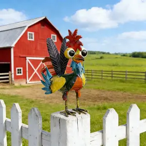 Metal-Strange Bird Outdoor Statue,Multi-color Animal Art Courtyard Decoration, Waterproof and UV-Resistant, Fade-Proof, Tabletop Ornaments Statue Decoration Crafts for Outdoor Lawn,Courtyard,Garden Sculptures Statues