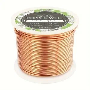1 Roll Bare Copper Wire, Oxidizable Pure Copper Wire, Used for Handmade Jewelry Making, Vintage Jewelry Making, Beading, Gardening And DIY Projects - Perfect for Valentines Day Wedding Decor, Crafting, And More