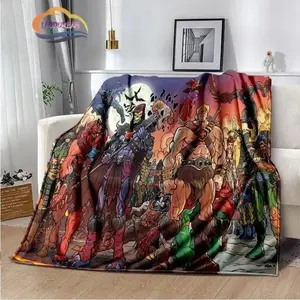 3D Masters of The Universe He-Man Anime Flannel Blanket - Premium Flannel Material Cartoon Soft Comfortable Throw for Living Room Sofa Bed Mother's Day Valentine's Day Birthday Christmas Gift