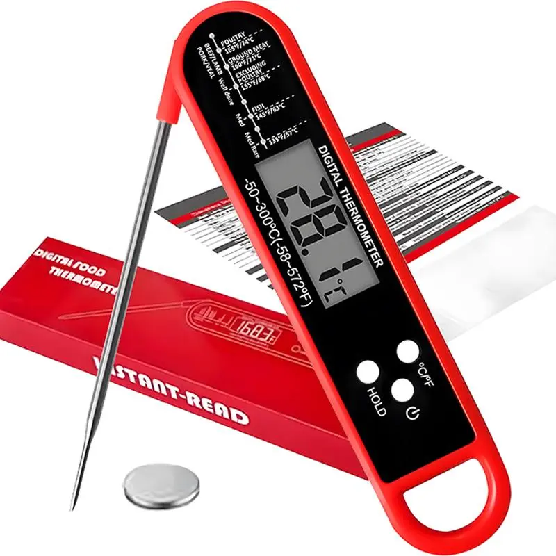 Digital Meat Thermometer, Digital Cooking Thermometer, 1 Count Instant Reading Food Thermometer, Magnet Air Fryer Grill Tray Probe, Kitchen Gadgets, Barbecue Accessories, Stainless Utensils
