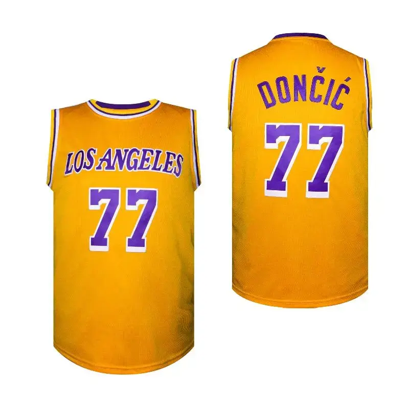 Men's basketball jersey,#77 round neck breathable sports shirt, team T-shirt, fashionable top, try short sleeves. Essential summer basketball jersey