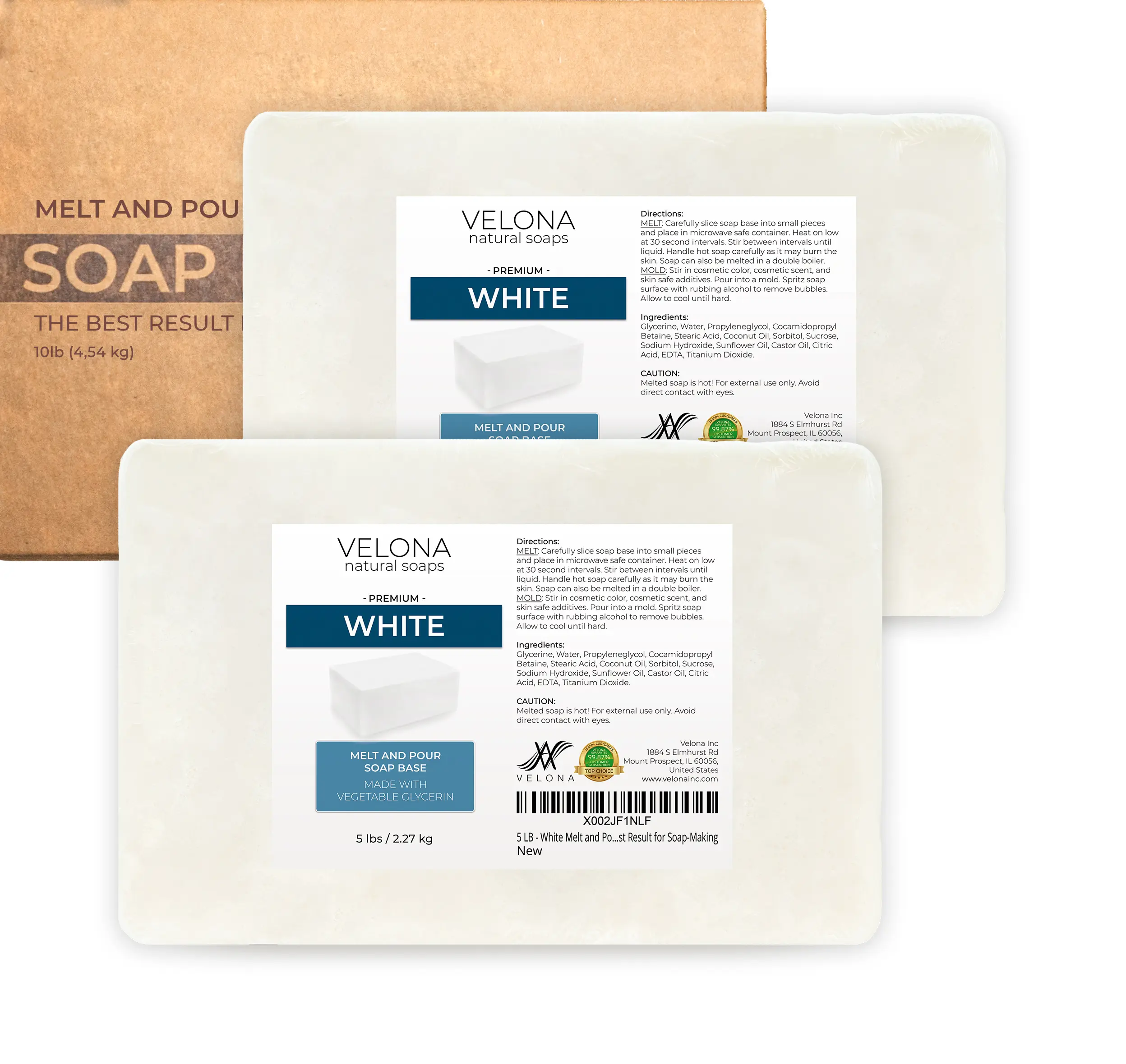 velona 10 LB - White Melt and Pour Soap Base SLS/SLES free | Natural Bars for The Best Result for Soap-Making