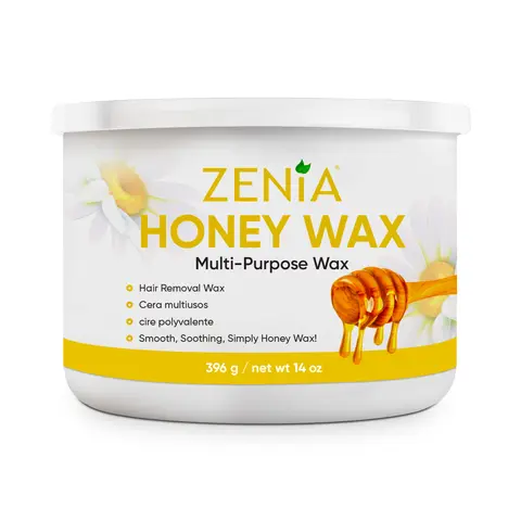 Zenia Honey Wax 14oz - Gentle Hair Removal Soft Wax for All Skin Types - Perfect for Full-Body Use Including Legs, Arms, Bikini, and Face Body Care