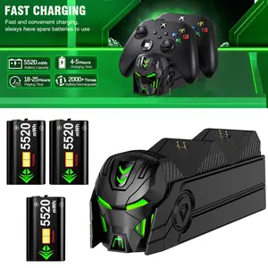 For box Controller Charger Station for Xbox Series X|S/Xbox One/X/S/Elite,Dual Xbox 1 Charging Dock Station for Xbox One Controller Battery Pack with 3x5520 mWh Rechargeable Battery Pack & 4 Battery Cover
