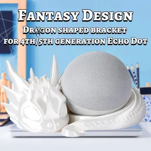 Echo Dot Stand with Cute Dragon Design, Compatible with Echo Dot 4th/5th Gen, Durable Base, Home Office Decor, Perfect Gift for Music Lovers
