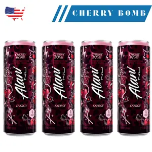 ALANI NU Cherry Bomb Energy Drink 12 FL OZ (4 Pack) New Flavor Refreshing & Energizing Beverage for Everyday Use