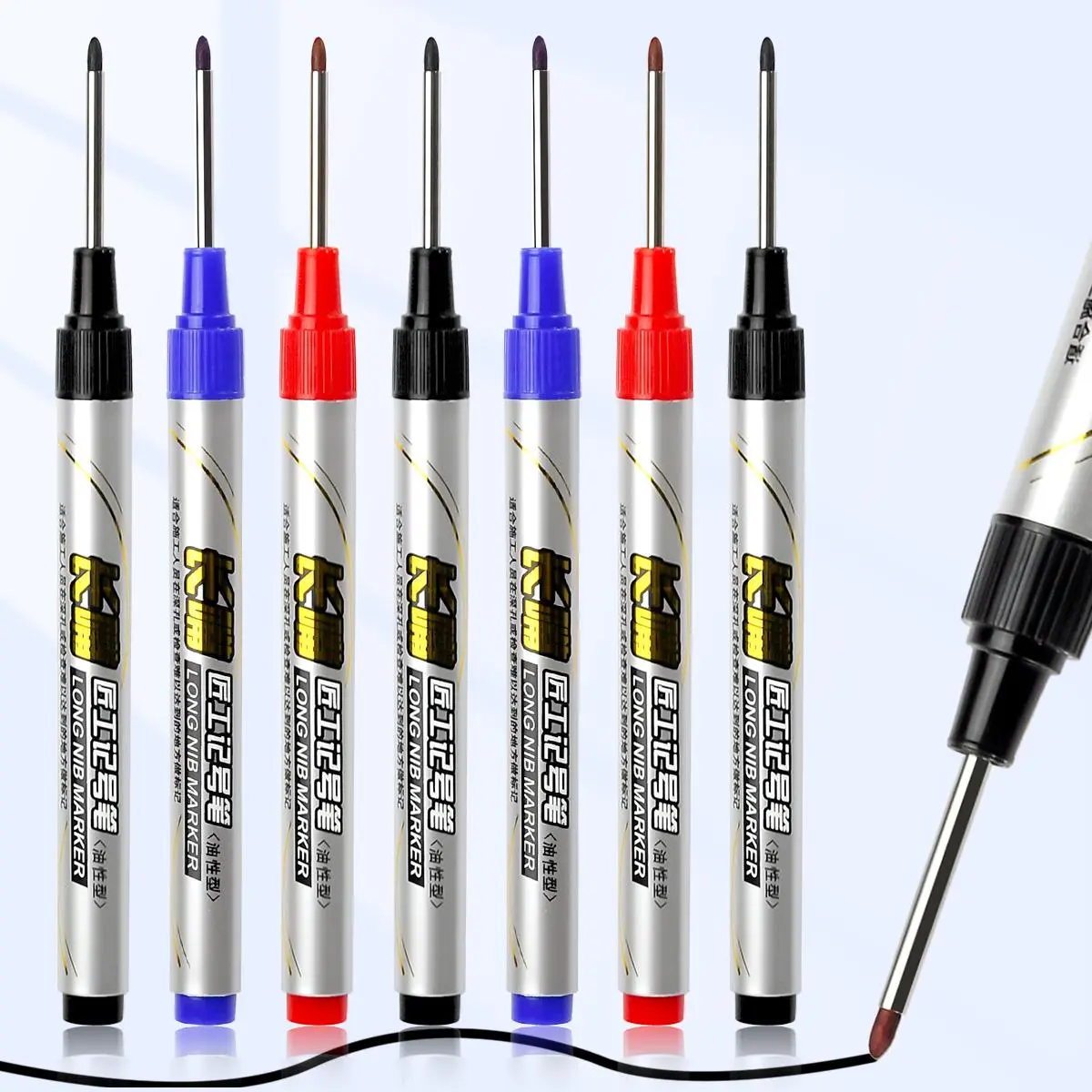 Long Nib Writing Marking Pen, Oil-based Marker Pen, Perforation Positioning Pen, Tile Marking Pen, Quick Drying Marker Pen for Students, Writing Instrument, Drawing Tool