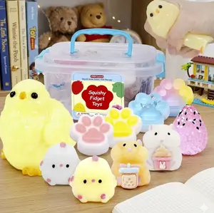 【Super Savings + FS】10 Pack Taba Squishies with Toy Box & Cute Stickers, Kawaii Squishy Stress Relief Toys Party Favors for Kids 4-8 8-12, Squishy Sensory Fidget Toys for Kids Birthday Xmas Gifts for Girls&Boys