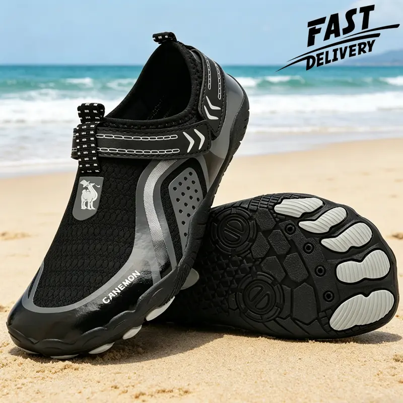 Men's Trendy Creek Shoes, Summer Outdoors Lightweight Five Finger Sports Shoes,  Non-slip Durable Comfortable Casual Beach Shoes