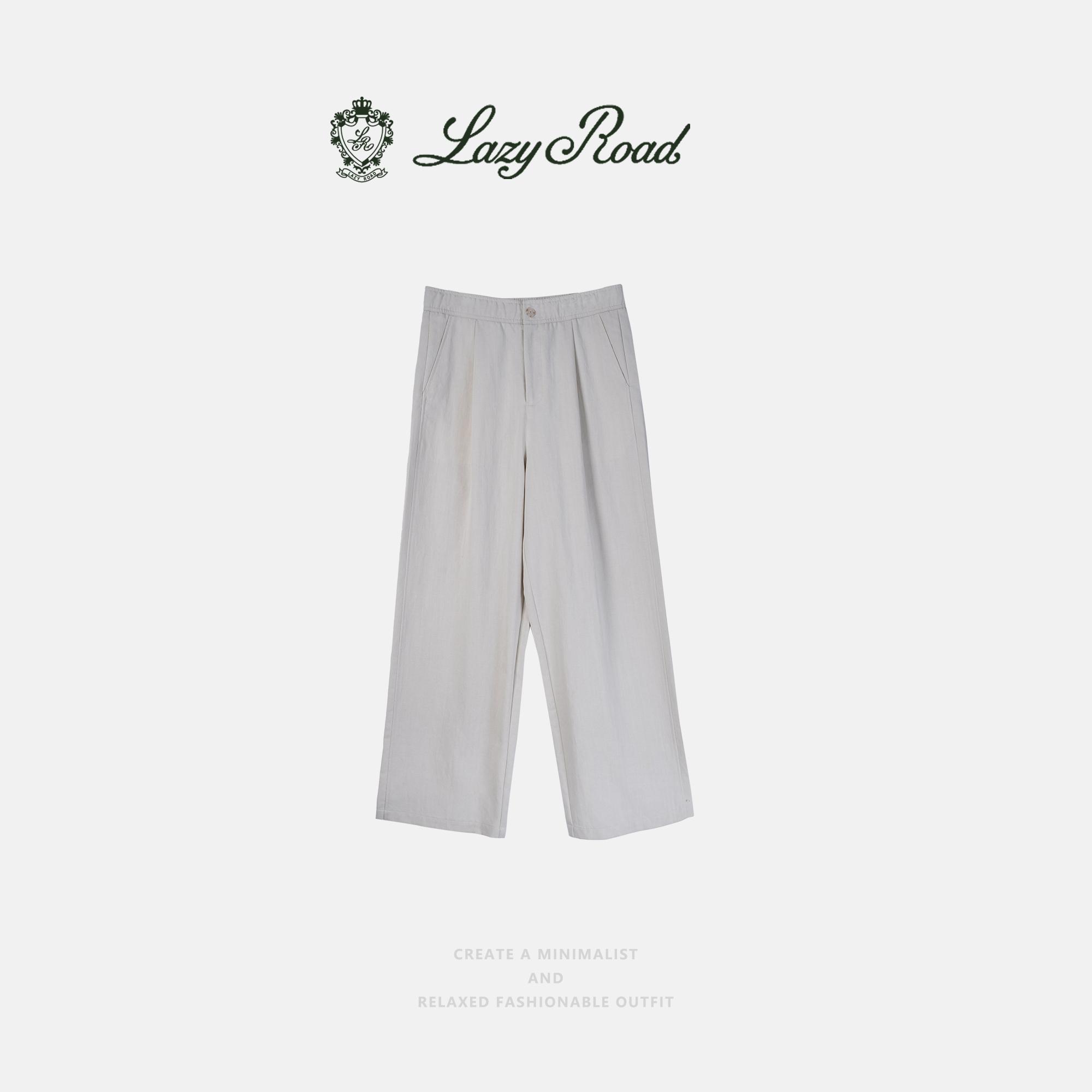 LazyRoad Premium Men's Old Money-Style Casual Pants: Straight-leg pants made from a lyocell and cotton blend with excellent drape（Beige/black）-XS26298