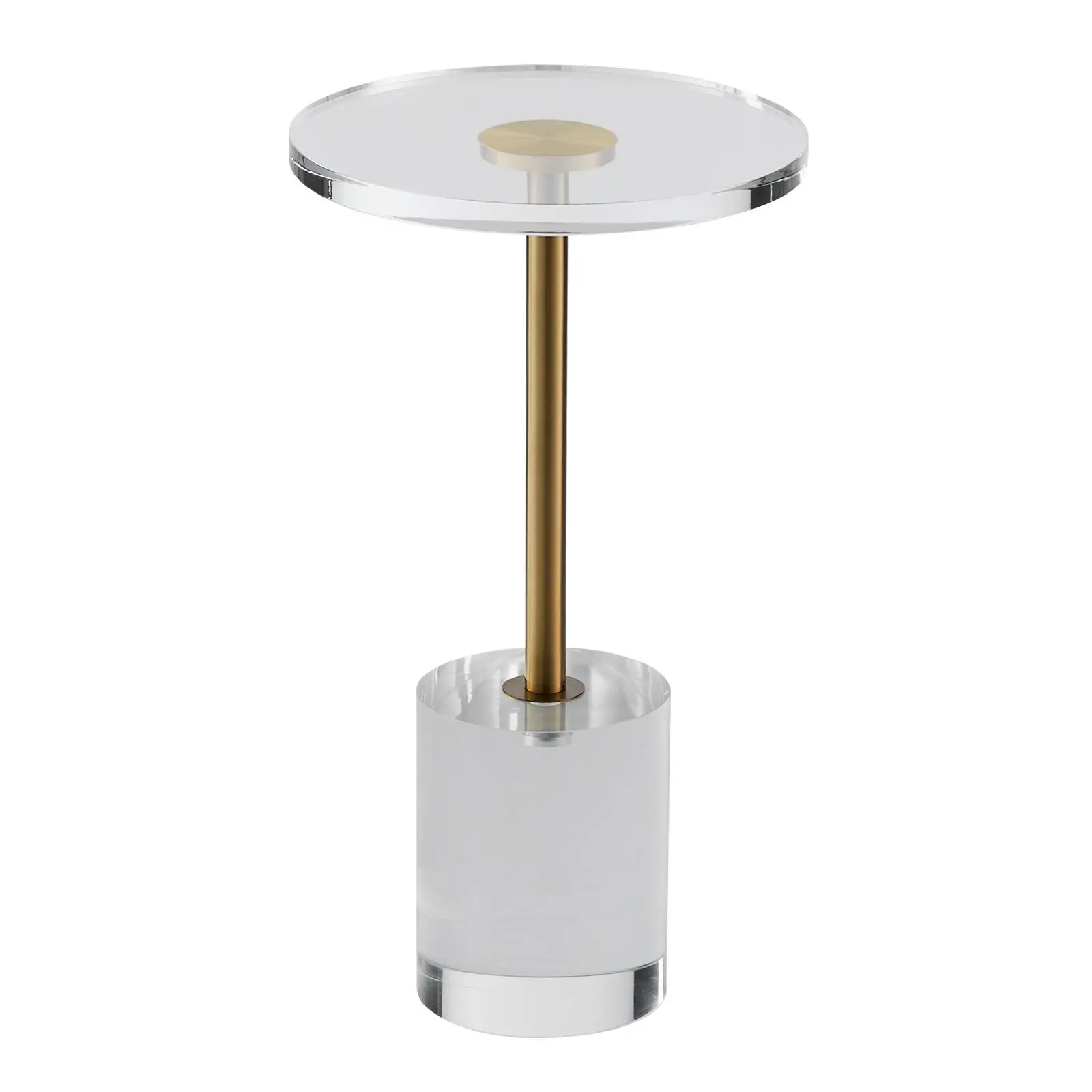 VEVOR Clear Acrylic End Table, TikTokShopBlackFriday, Acrylic Side Table with a Solid Base, 11.9 x 11.9 inch Round Tabletop, 21.4 inch High, for Coffee, Drink, Food, Snack used in Living Room, Bedroom, and Study