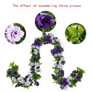 3pcs Realistic Peony Vine Wreaths, Wedding Party Decorative Fake Flowers, Ideal for Bridal Archways, Background Wall Decoration, High-End Artificial Flowers