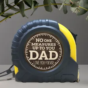 1pc  single-piece measuring tape, engraved with the words "Dad is One of a Kind," is a love letter to your father,  It makes a heartwarming gift for Father's Day, birthdays, and Christmas, and is also an ideal woodworking tool.