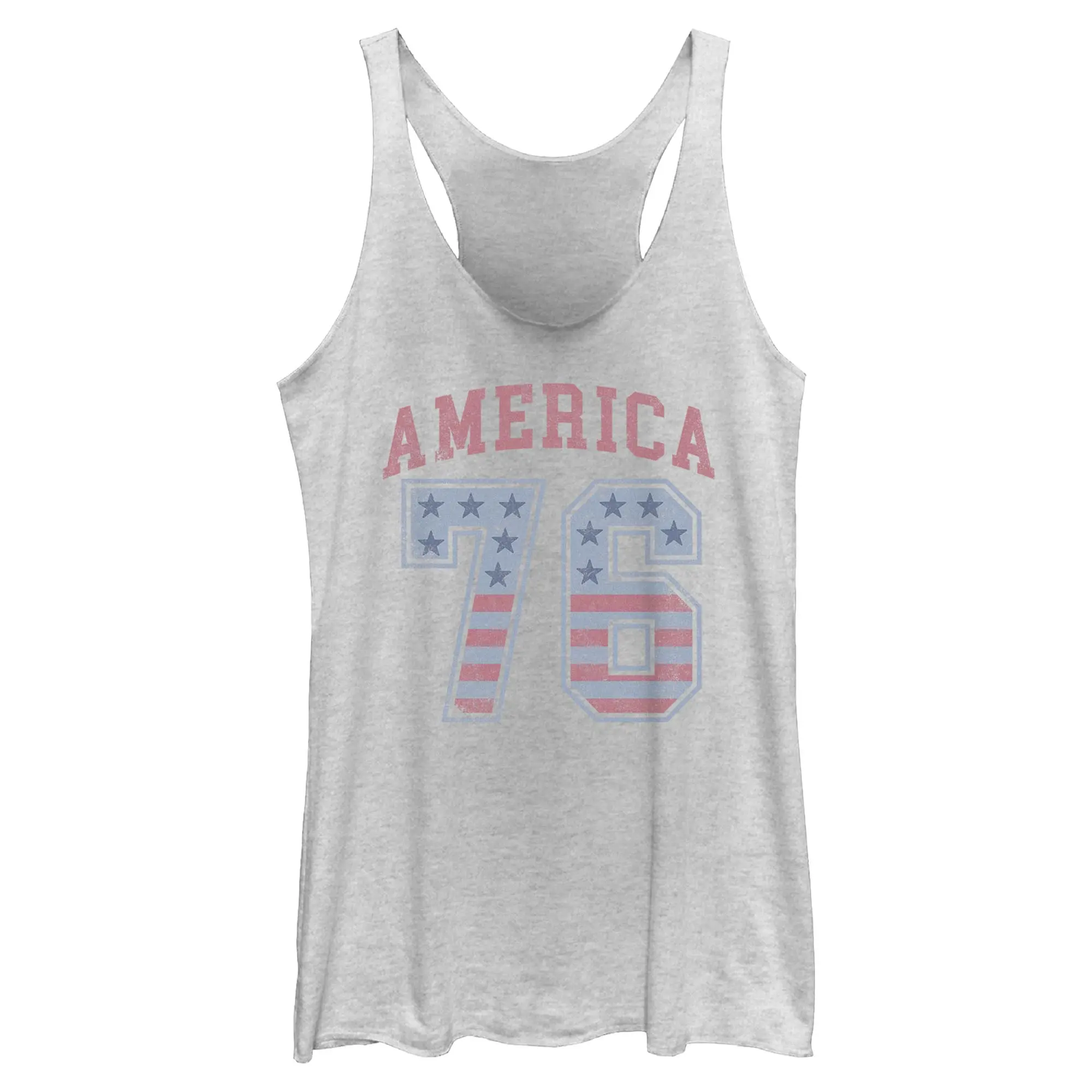Lost Gods Women's 76 Varsity America Printed, Sleeveless, Casual-Style Racerback Tank Top, Fit