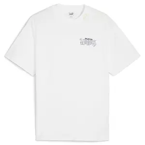 PUMA Mens Hoops X Showtime Graphic Crew Neck Short Sleeve Ii Casual Tops Casual - White