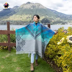 Westfjords Alpaca Poncho Handcrafted by Ecuadorian Artisans in the Andes 50% Alpaca 50% Acrylic Warm Stylish Winter Fall Wear for Women Men