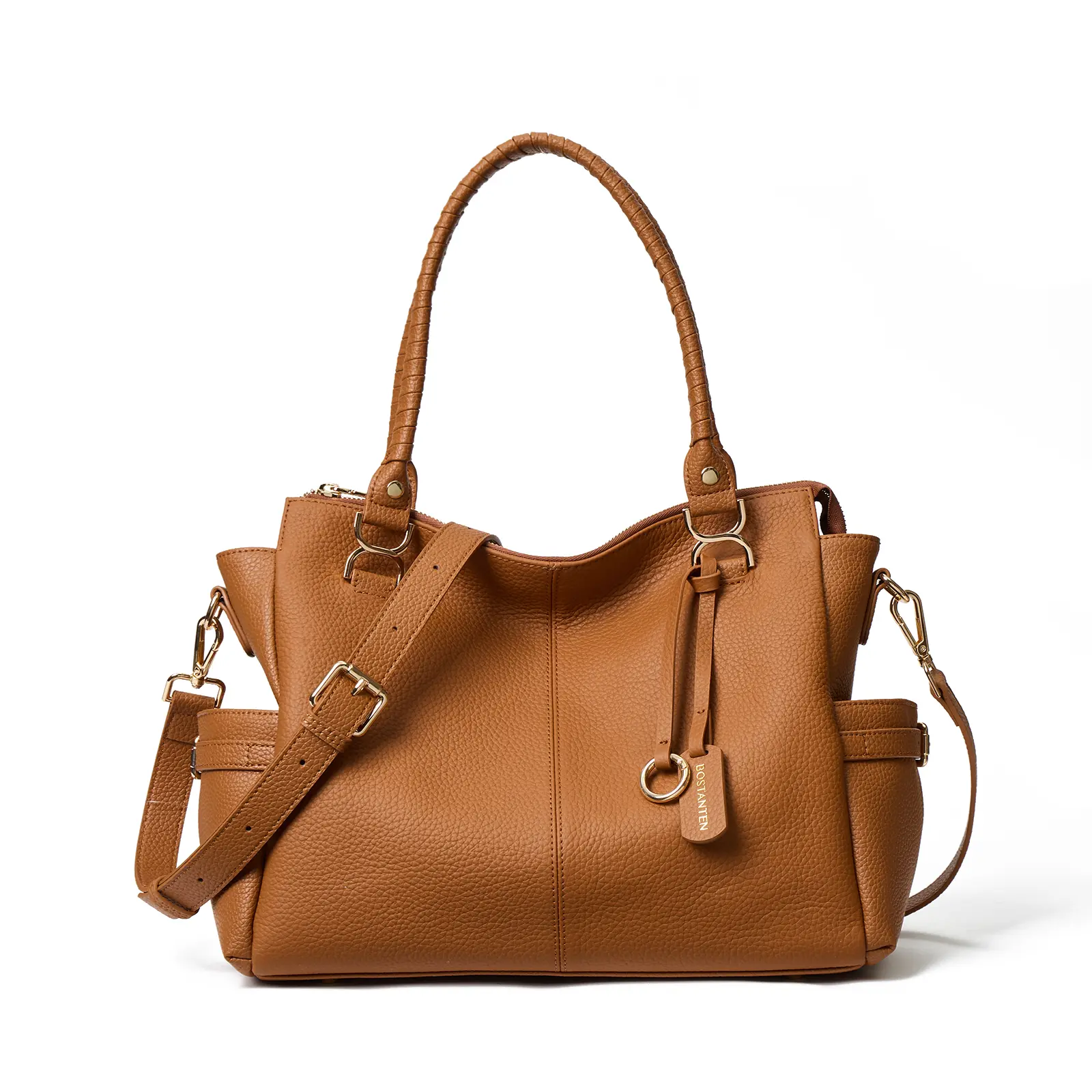 Nevin Genuine Pebbled Leather Carryall Tote Fit for 13'' Laptop