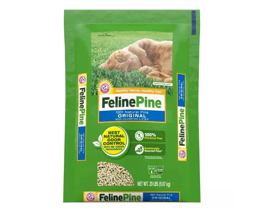 Feline Pine Original 100% Natural Low Dust Non-Clumping Cat Litter - 20lbs