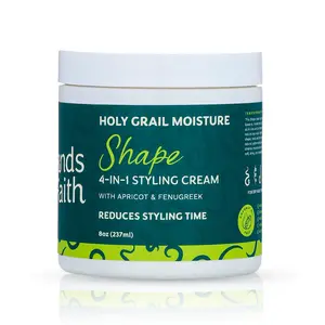 Strands of Faith 4-in-1 Styling Cream | Leave-In, Moisturizer, Styler & Oil | Long-Lasting Curls & Twist-Outs | Rich Moisturization for Textured Hair | Non-Toxic, Handcrafted | 8- 12oz