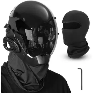 Cool Cyberpunk Mask Costume, Halloween Adjustable Daft Punk Helmet Cosplay, Rave Futuristic Mask