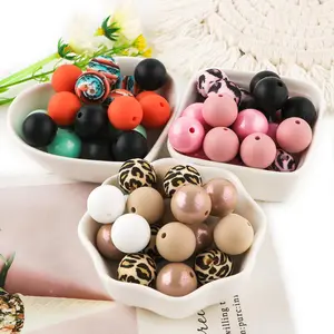 Silicone Beads Kit, 20pcs/set Mixed Color Beads for DIY Jewelry Making, DIY Jewelry Accessories for Bracelet Necklace Earrings, DIY Jewelry Decoration