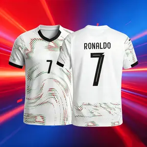2025 Portugal Home Short Sleeve 7# Cristiano Ronaldo Soccer Jersey Red Football Jersey Quick Drying