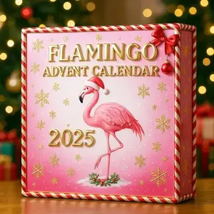 2025 Flamingo Christmas Advent Calendar - 24 Days Countdown with Unique Pink Tropical Ornaments, Festive Flamingo-Themed Decorations for Holiday Tree, Christmas Gift for Flamingo Lovers & Collectors, Seasonal Home Decor, Holiday Decor