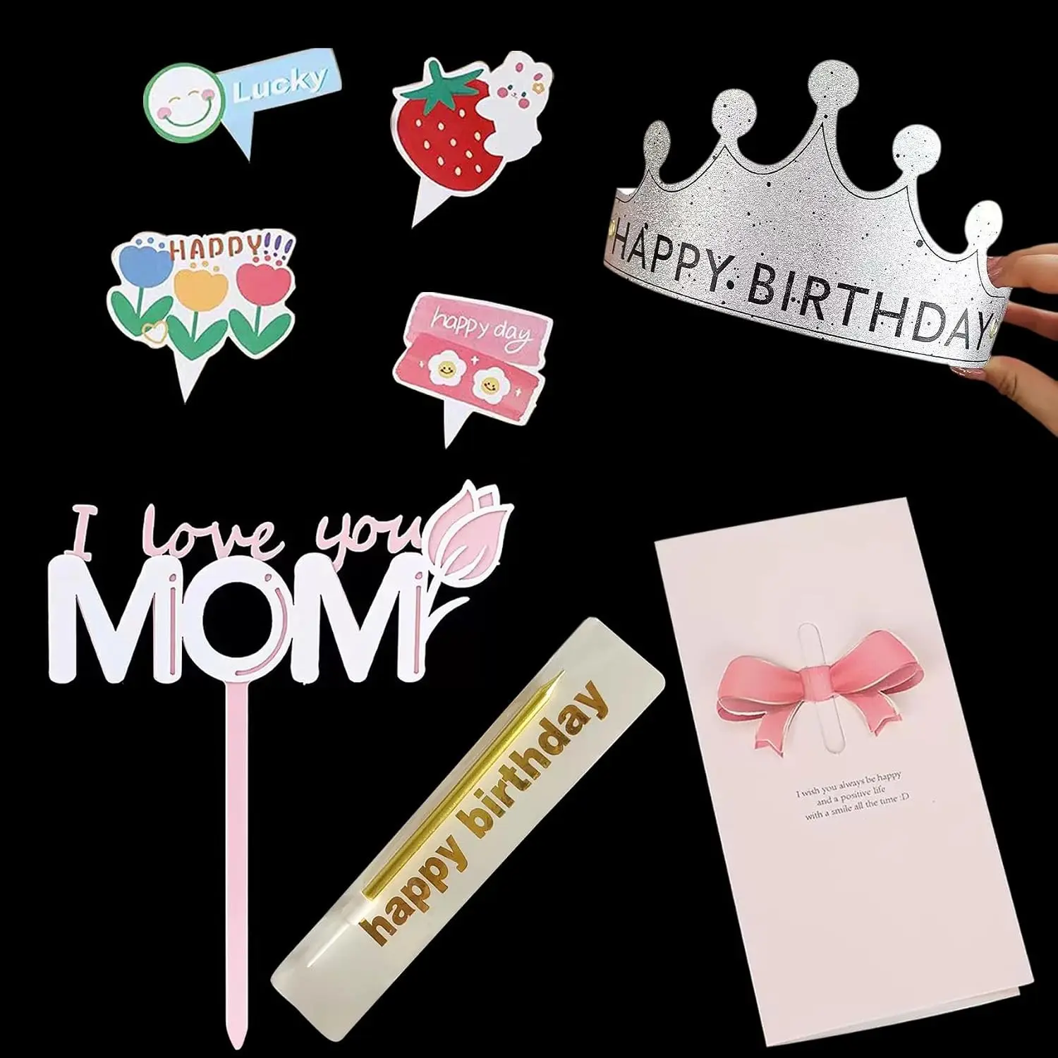 Clear Cake Box 2 Pcs 12.6" X 12.6" X 9.8" Flower Gift Boxes with Lid for Mother's Day Cake Gift, Includes Fancy Greeting Card and Cake Decoration, White 2 Set