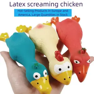 Pet Dog Interactive Entertainment Toy: Chewable Squeaky Latex Chicken