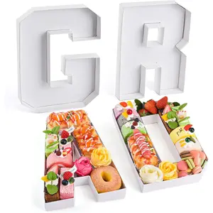 10.2'' Fillable Cardboard Letter Charcuterie Tray Paper Box, Congrats Grad Container for Graduation Party Decorations, Holds Chocolate Candy Cupcake