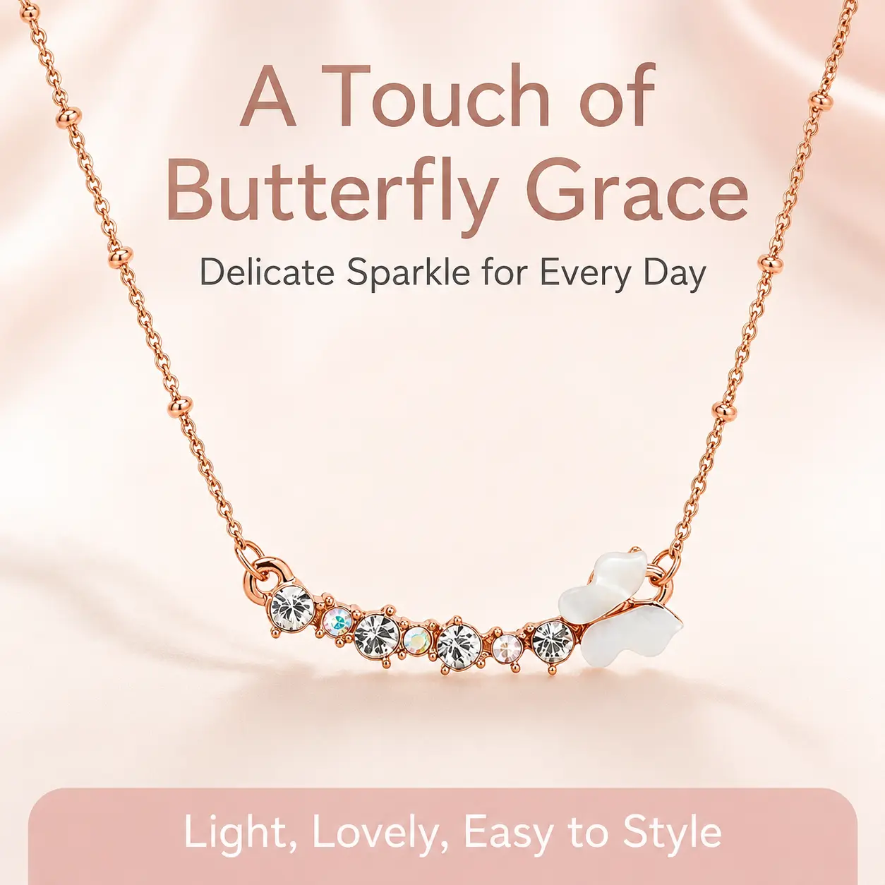 Slim Herringbone Chain Necklace for Women, Smooth Ethnic Style Fashion Jewelry for Daily Wear whimsical