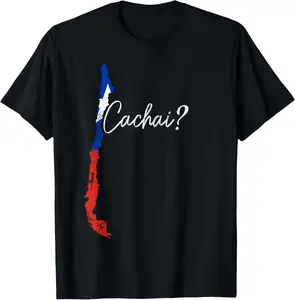 100% Cotton Chile Cachai? Chilean Flag Slang Pride Vintage Chile Map T-Shirt