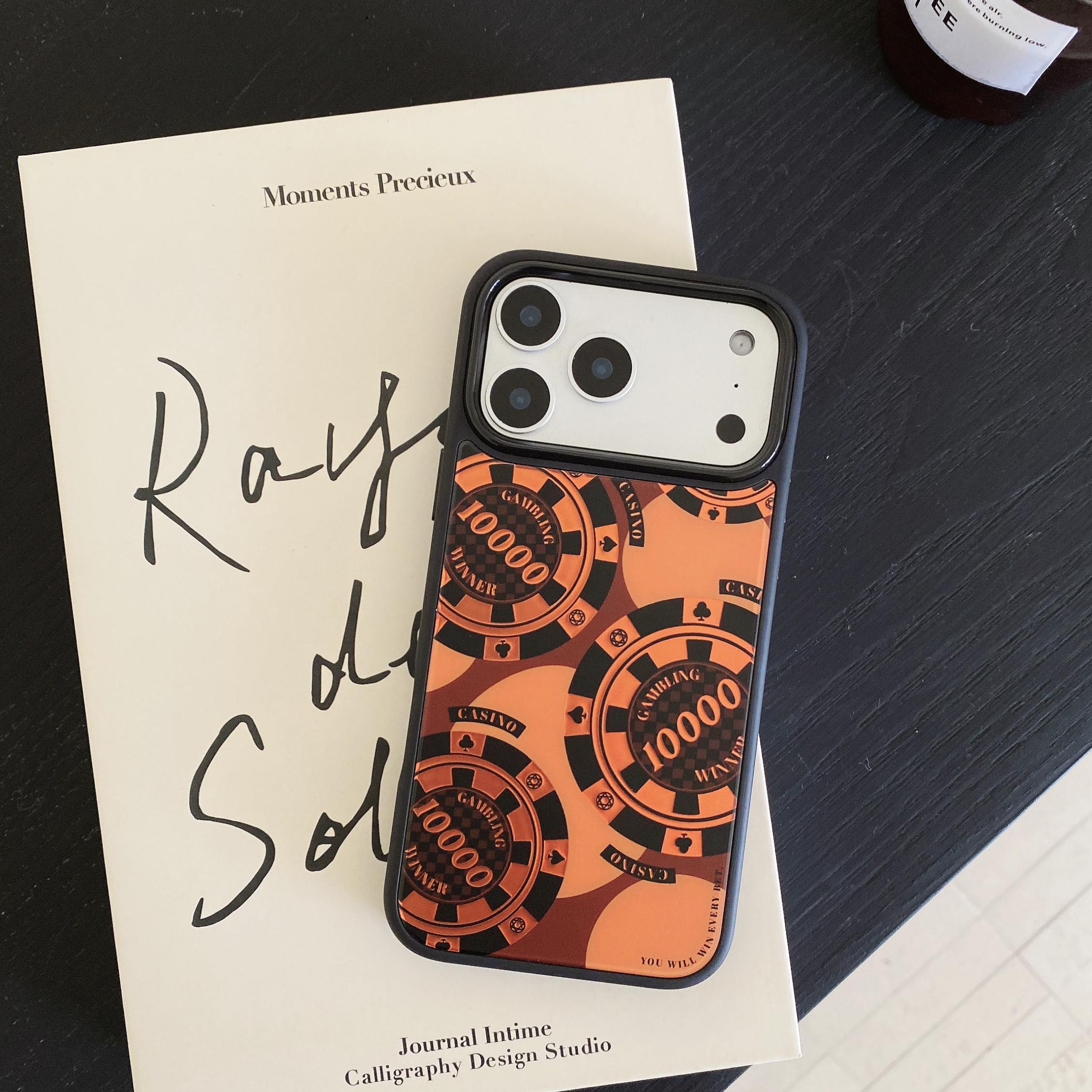 Lucky Coin Pattern Magnetic Phone Case — Compatible with iPhone 17/16/15/14/13/12/11 Pro Max — Shockproof Protective Cover with Lens Protection — Unisex Design — Scratch-Resistant and Drop-Proof